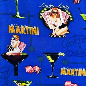 Razzle dazzle Martini shirt Men‎ L Lucky Lady poker Cocktail button up party